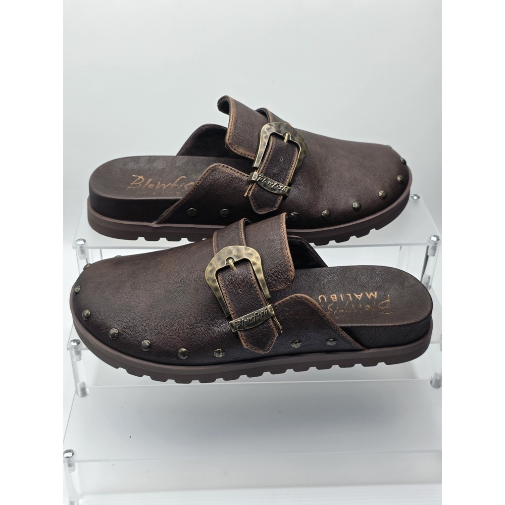 Blowfish Malibu Skylar Clogs Distressed Brown Women's 9M Western Slip-on Mules